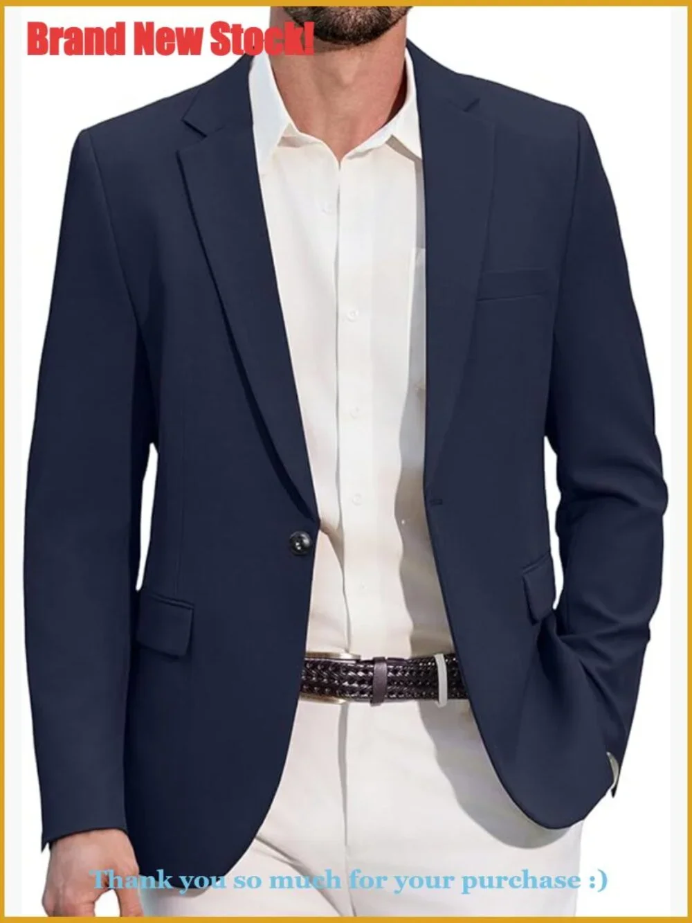 Lightweight Sport Coat Slim Fit One Button Casual Blazer